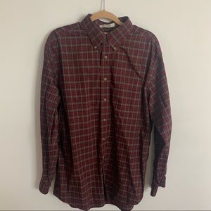 L.L Bean No Wrinkle plaid Button Down